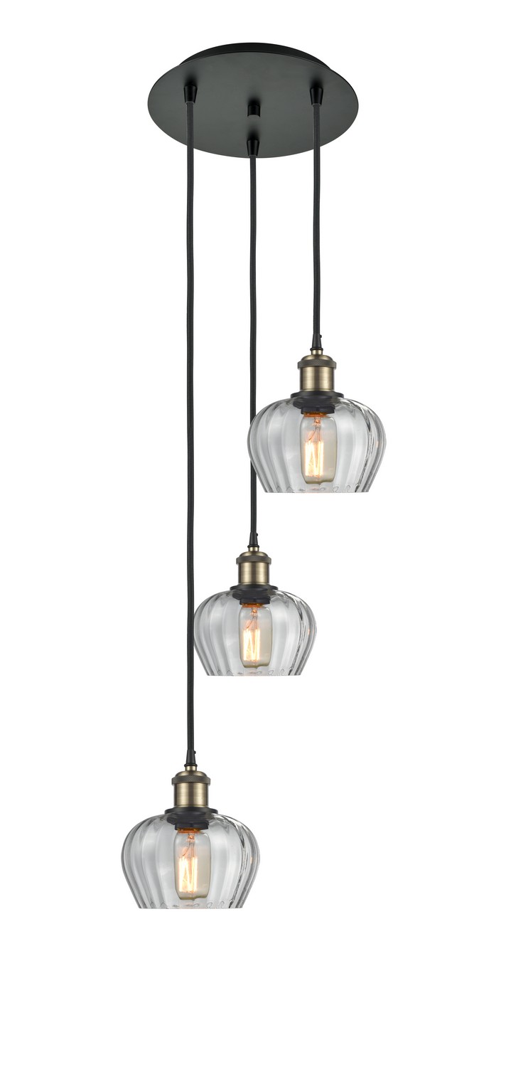 Three Light Pendant by Innovations - Ballston Collection, Black Antique Brass Finish - 113B-3P-BAB-G92