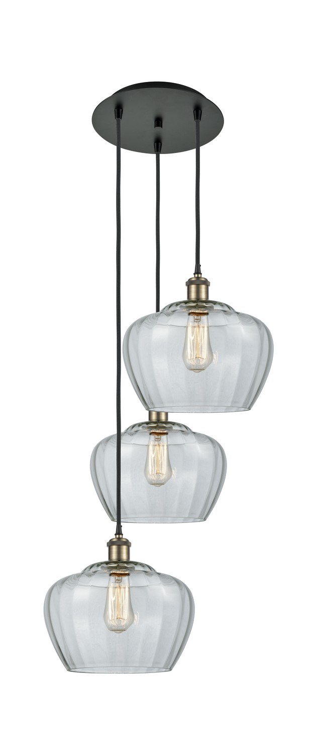 Three Light Pendant by Innovations - Ballston Collection, Black Antique Brass Finish - 113B-3P-BAB-G92-L