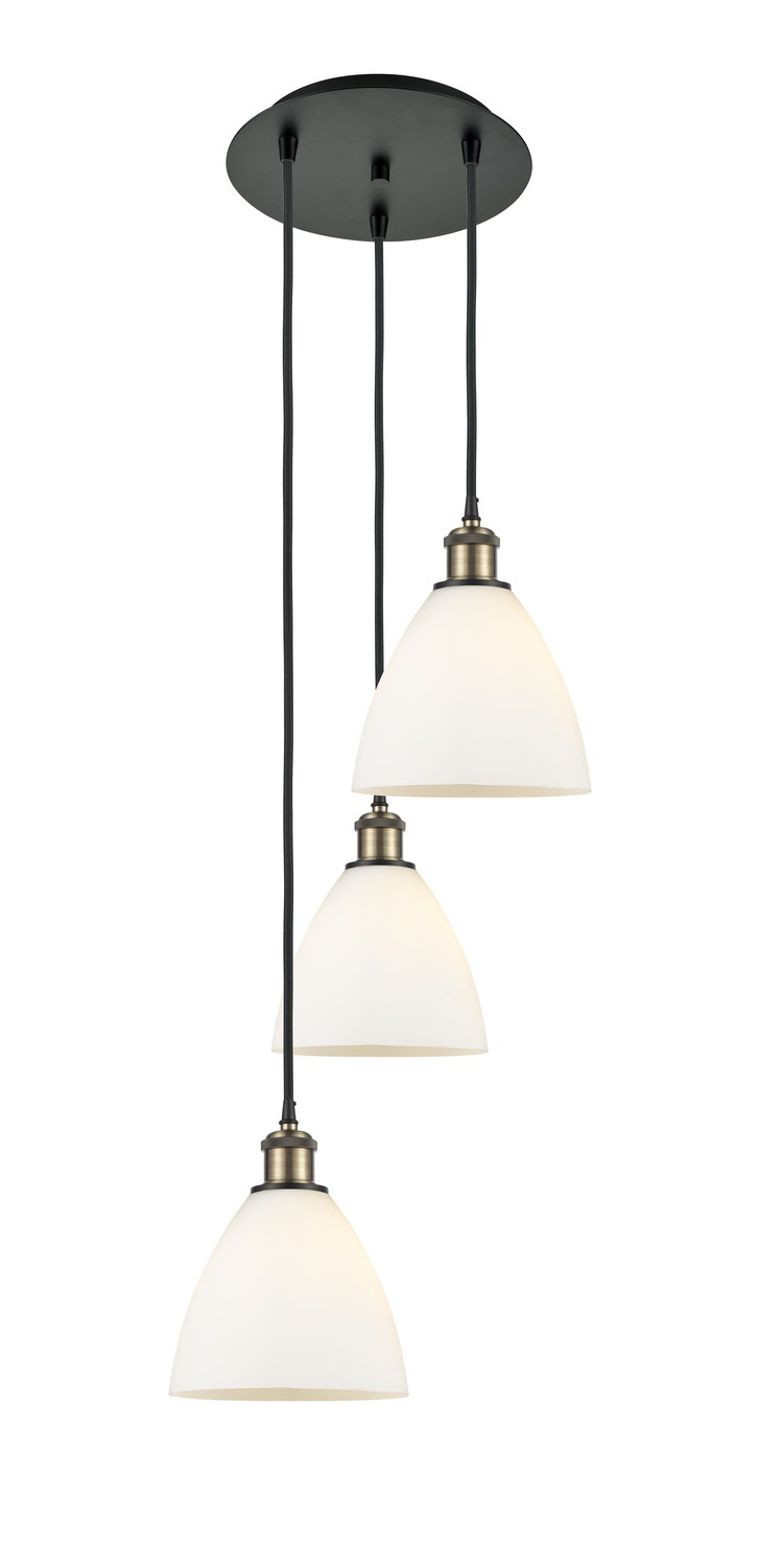 Three Light Pendant by Innovations - Ballston Collection, Black Antique Brass Finish - 113B-3P-BAB-GBD-751