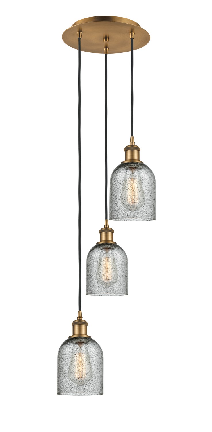 Three Light Pendant by Innovations - Ballston Collection, Brushed Brass Finish - 113B-3P-BB-G257