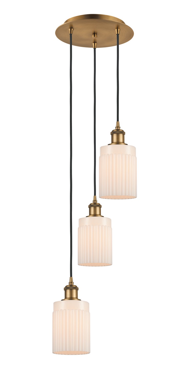 Three Light Pendant by Innovations - Ballston Collection, Brushed Brass Finish - 113B-3P-BB-G341