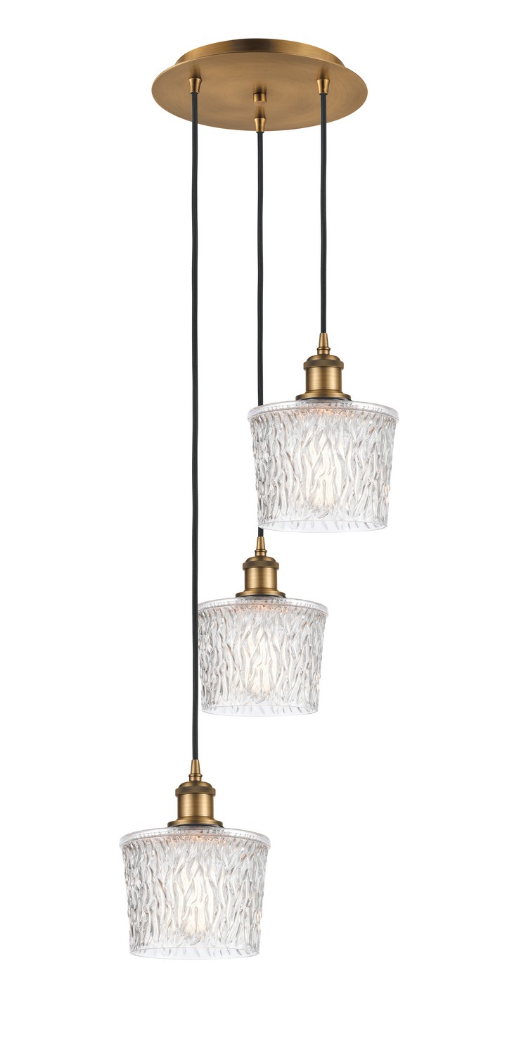 Three Light Pendant by Innovations - Ballston Collection, Brushed Brass Finish - 113B-3P-BB-G402
