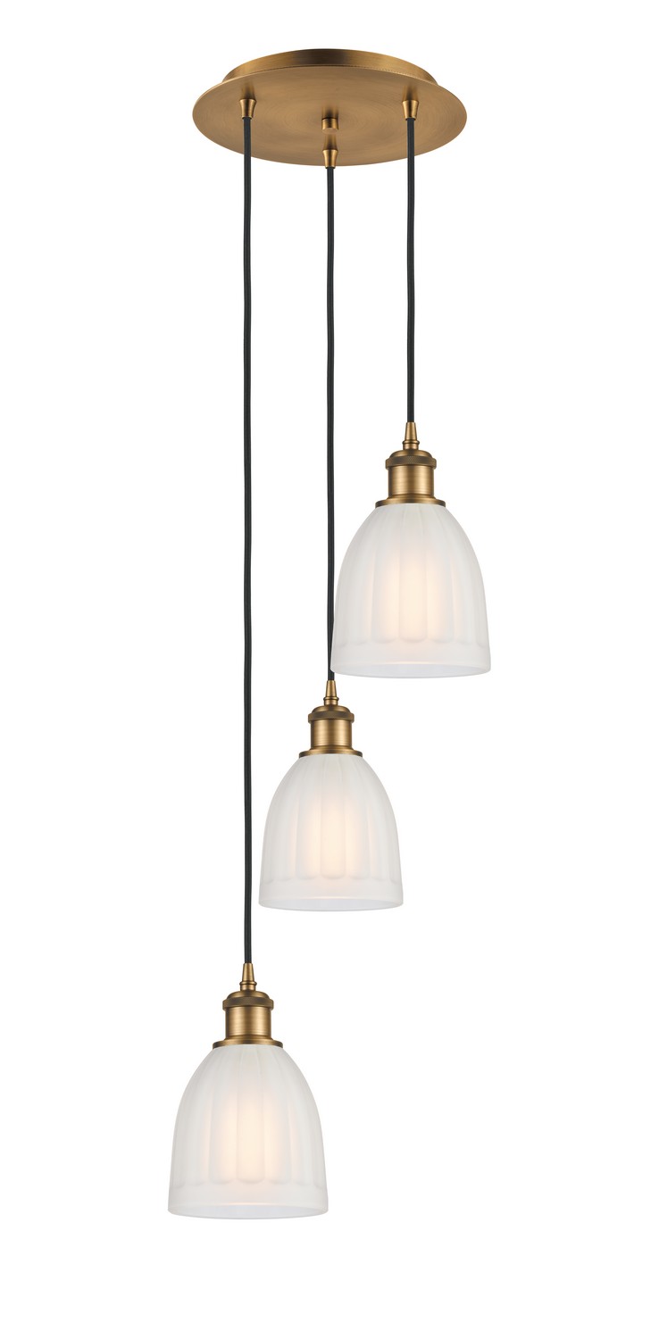 Three Light Pendant by Innovations - Ballston Collection, Brushed Brass Finish - 113B-3P-BB-G441