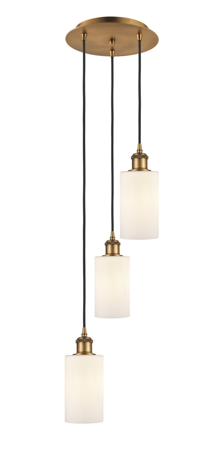 Three Light Pendant by Innovations - Ballston Collection, Brushed Brass Finish - 113B-3P-BB-G801