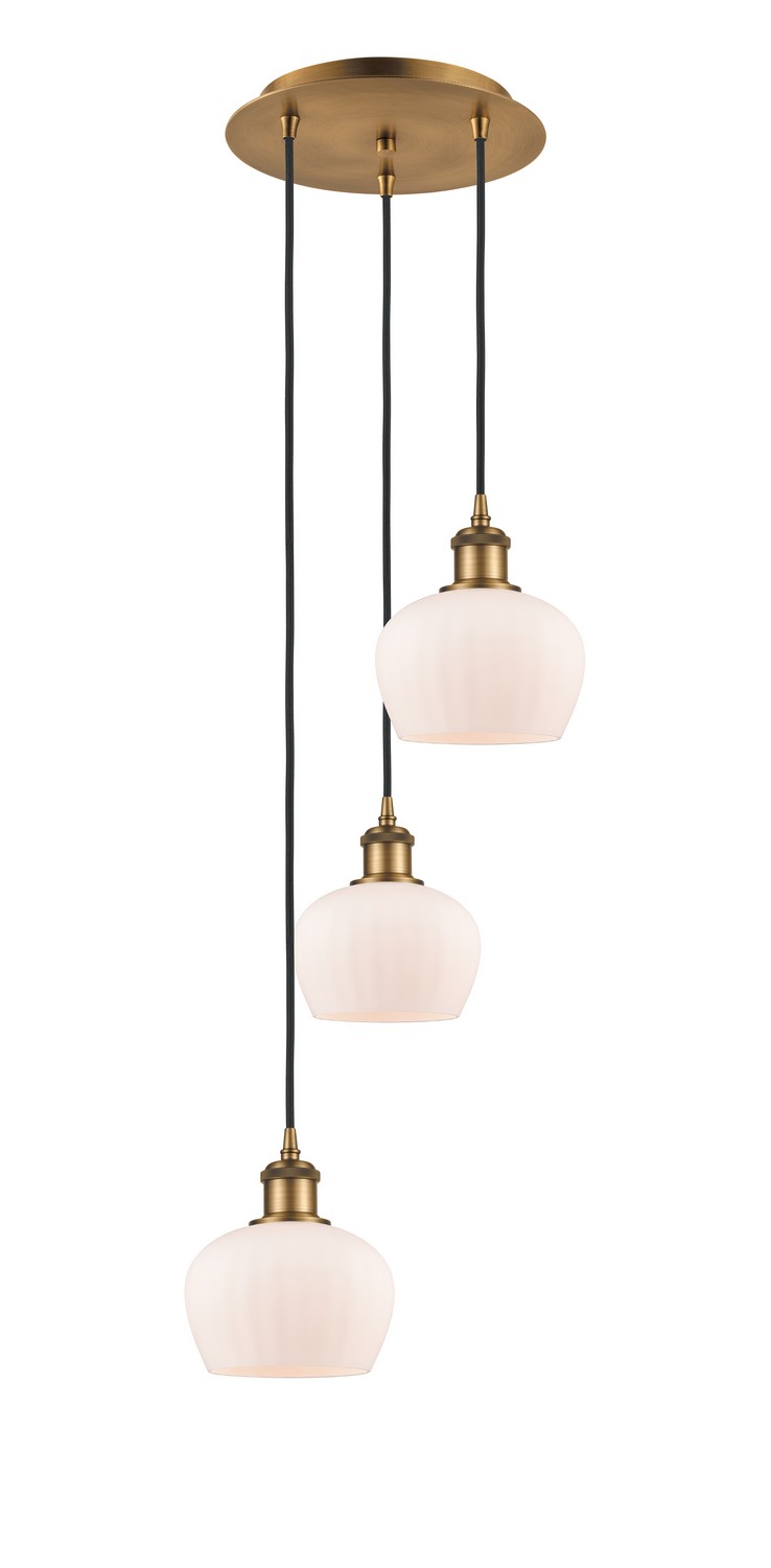 Three Light Pendant by Innovations - Ballston Collection, Brushed Brass Finish - 113B-3P-BB-G91