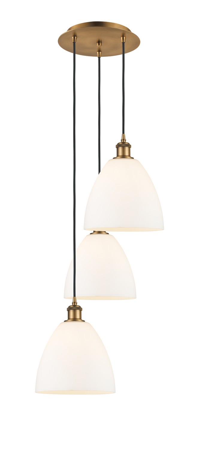 Three Light Pendant by Innovations - Ballston Collection, Brushed Brass Finish - 113B-3P-BB-GBD-91