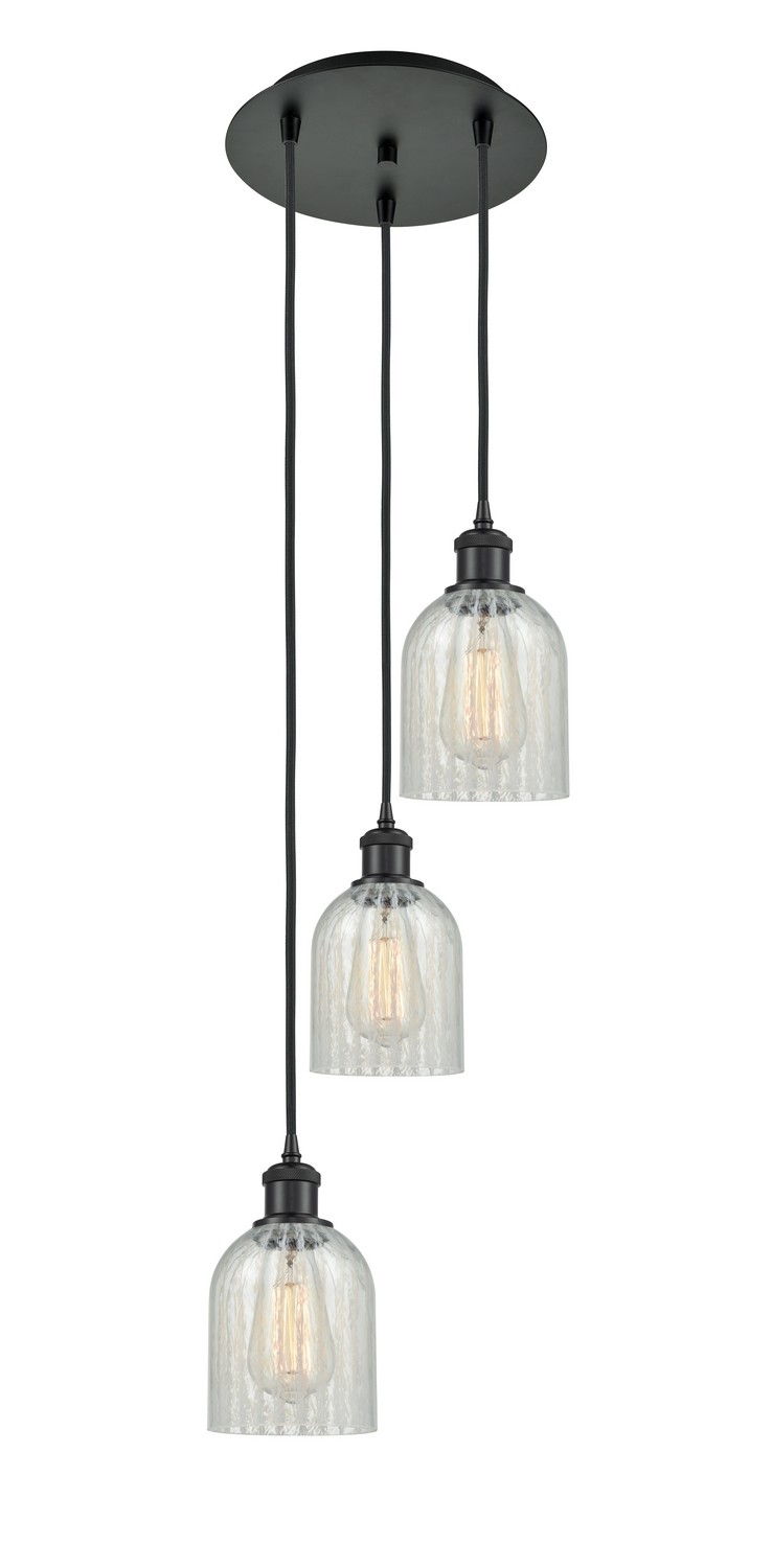 Three Light Pendant by Innovations - Ballston Collection, Matte Black Finish - 113B-3P-BK-G2511