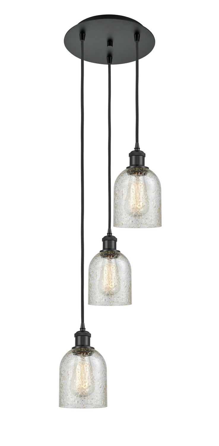 Three Light Pendant by Innovations - Ballston Collection, Matte Black Finish - 113B-3P-BK-G259