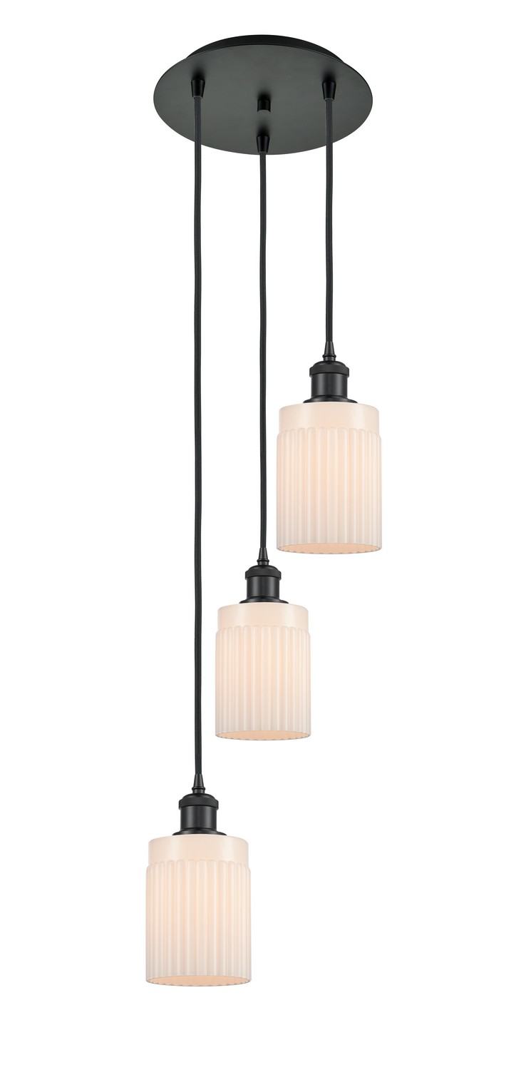 Three Light Pendant by Innovations - Ballston Collection, Matte Black Finish - 113B-3P-BK-G341