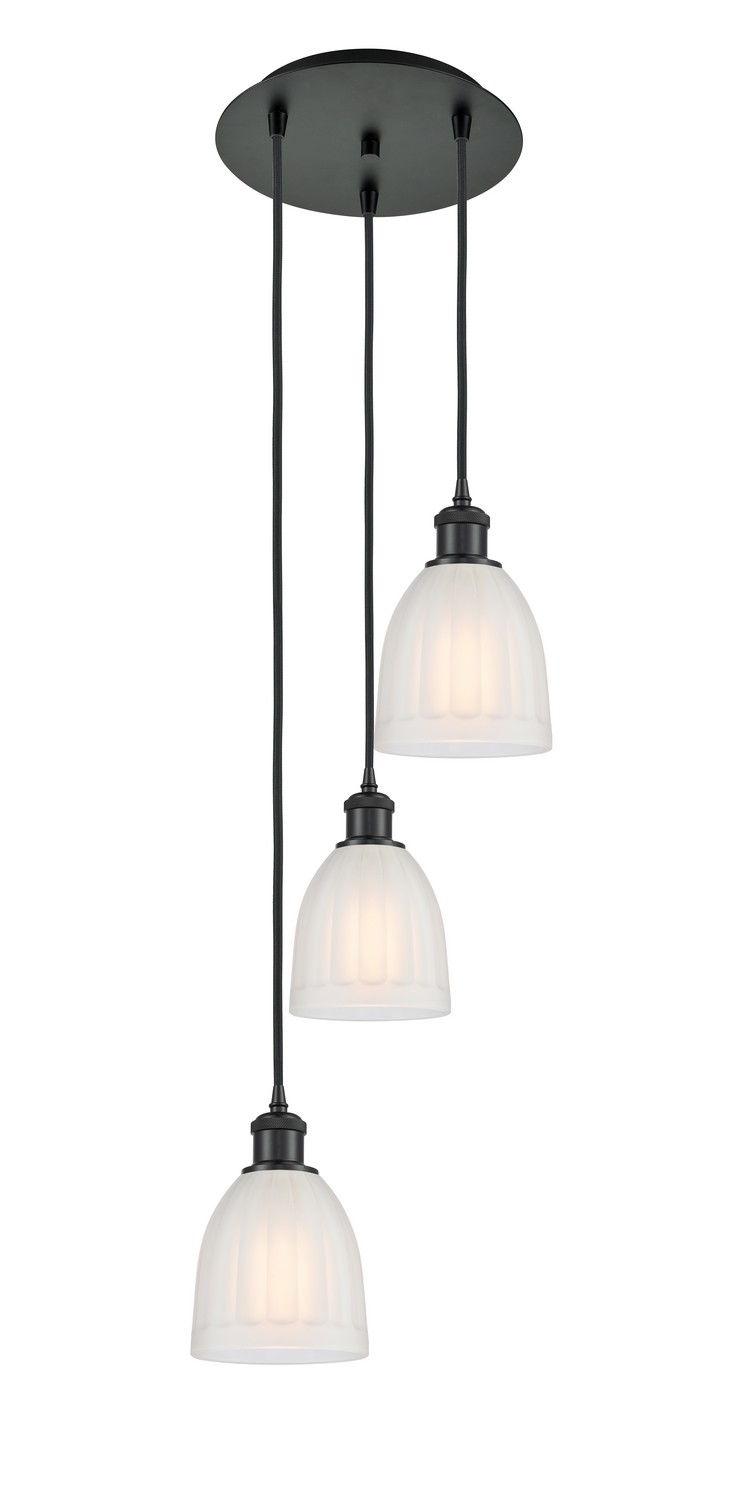 Three Light Pendant by Innovations - Ballston Collection, Matte Black Finish - 113B-3P-BK-G441