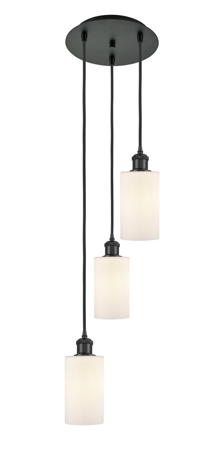 Three Light Pendant by Innovations - Ballston Collection, Matte Black Finish - 113B-3P-BK-G801