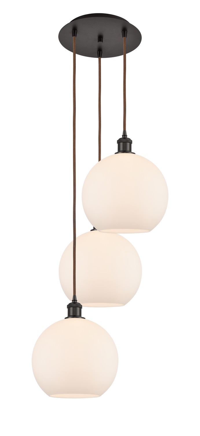 Three Light Pendant by Innovations - Ballston Collection, Oil Rubbed Bronze Finish - 113B-3P-OB-G121-10