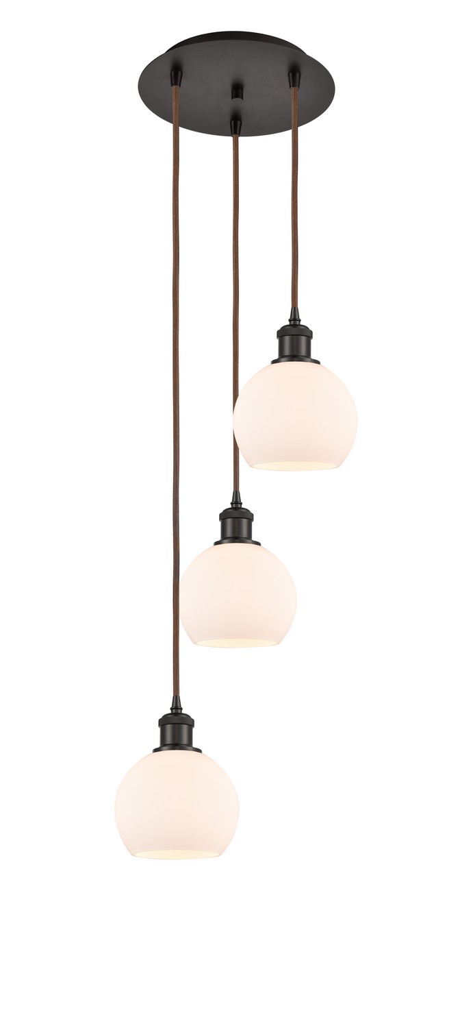 Three Light Pendant by Innovations - Ballston Collection, Oil Rubbed Bronze Finish - 113B-3P-OB-G121-6
