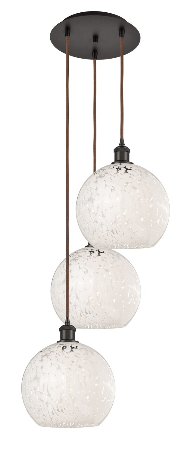 Three Light Pendant by Innovations - Ballston Collection, Oil Rubbed Bronze Finish - 113B-3P-OB-G1216-10WM