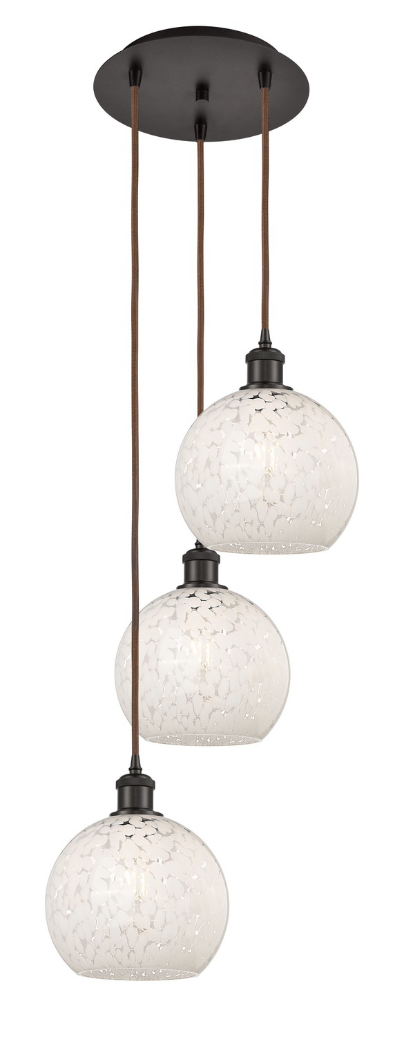 Three Light Pendant by Innovations - Ballston Collection, Oil Rubbed Bronze Finish - 113B-3P-OB-G1216-8WM