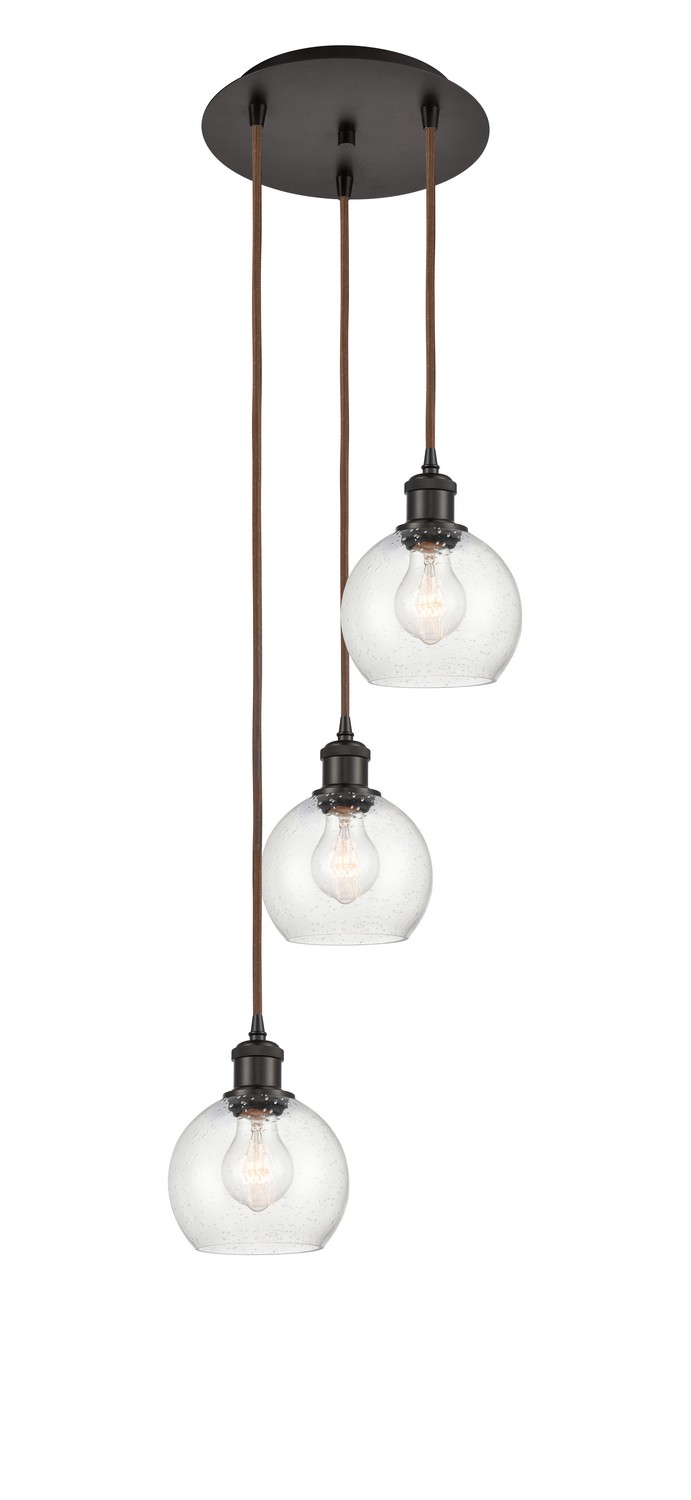 Three Light Pendant by Innovations - Ballston Collection, Oil Rubbed Bronze Finish - 113B-3P-OB-G124-6
