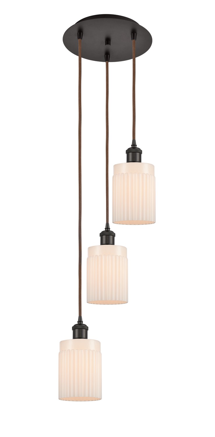 Three Light Pendant by Innovations - Ballston Collection, Oil Rubbed Bronze Finish - 113B-3P-OB-G341