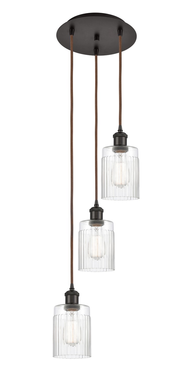 Three Light Pendant by Innovations - Ballston Collection, Oil Rubbed Bronze Finish - 113B-3P-OB-G342