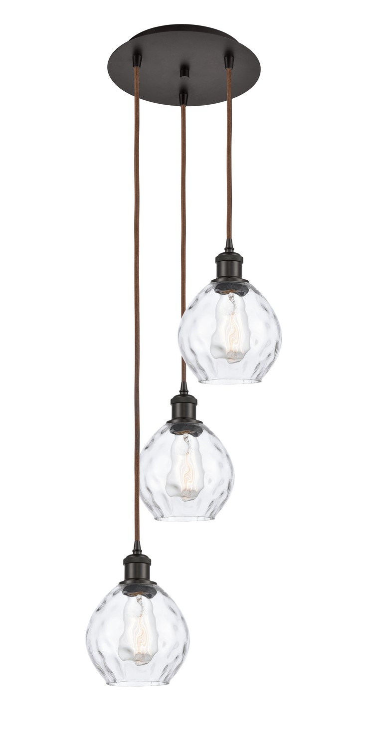 Three Light Pendant by Innovations - Ballston Collection, Oil Rubbed Bronze Finish - 113B-3P-OB-G362