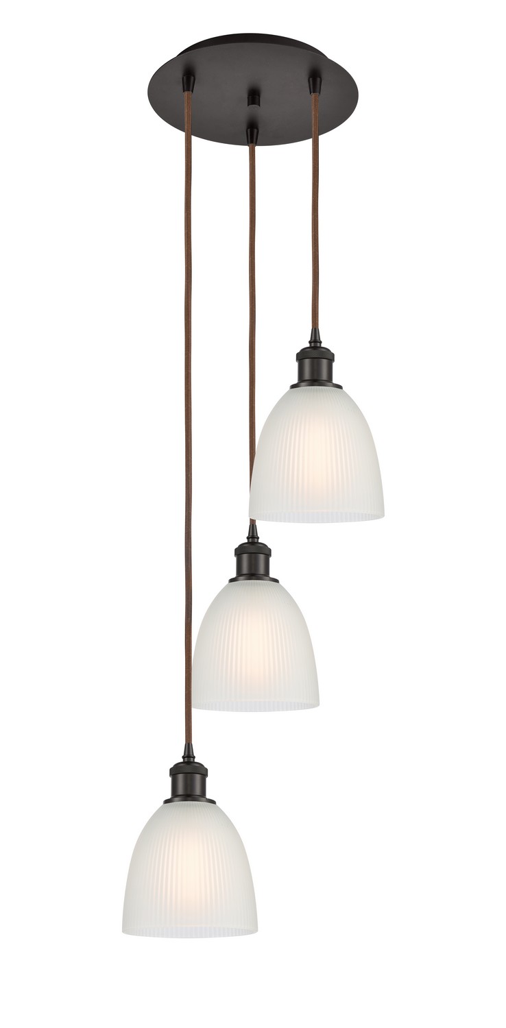 Three Light Pendant by Innovations - Ballston Collection, Oil Rubbed Bronze Finish - 113B-3P-OB-G381