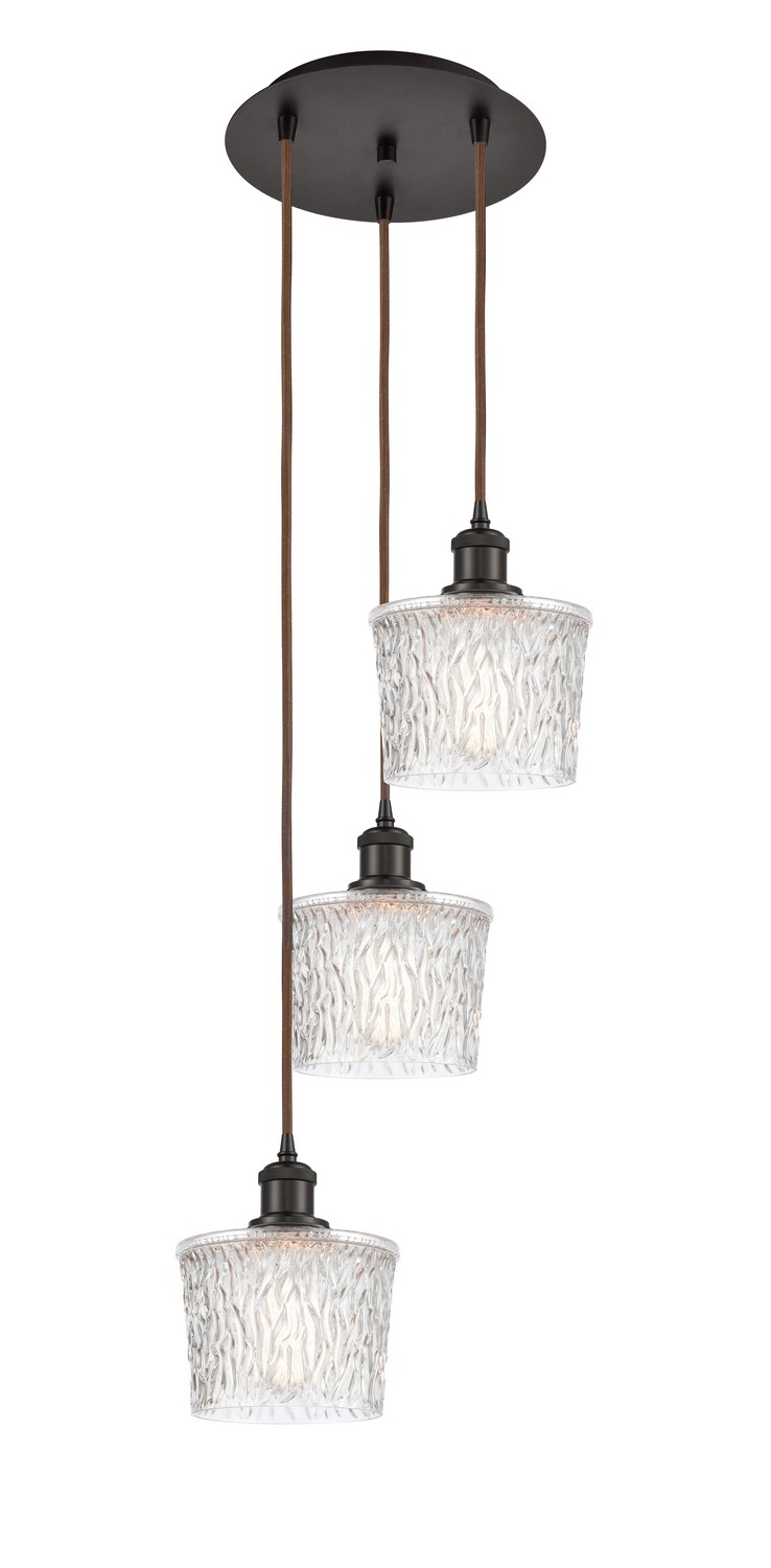 Three Light Pendant by Innovations - Ballston Collection, Oil Rubbed Bronze Finish - 113B-3P-OB-G402