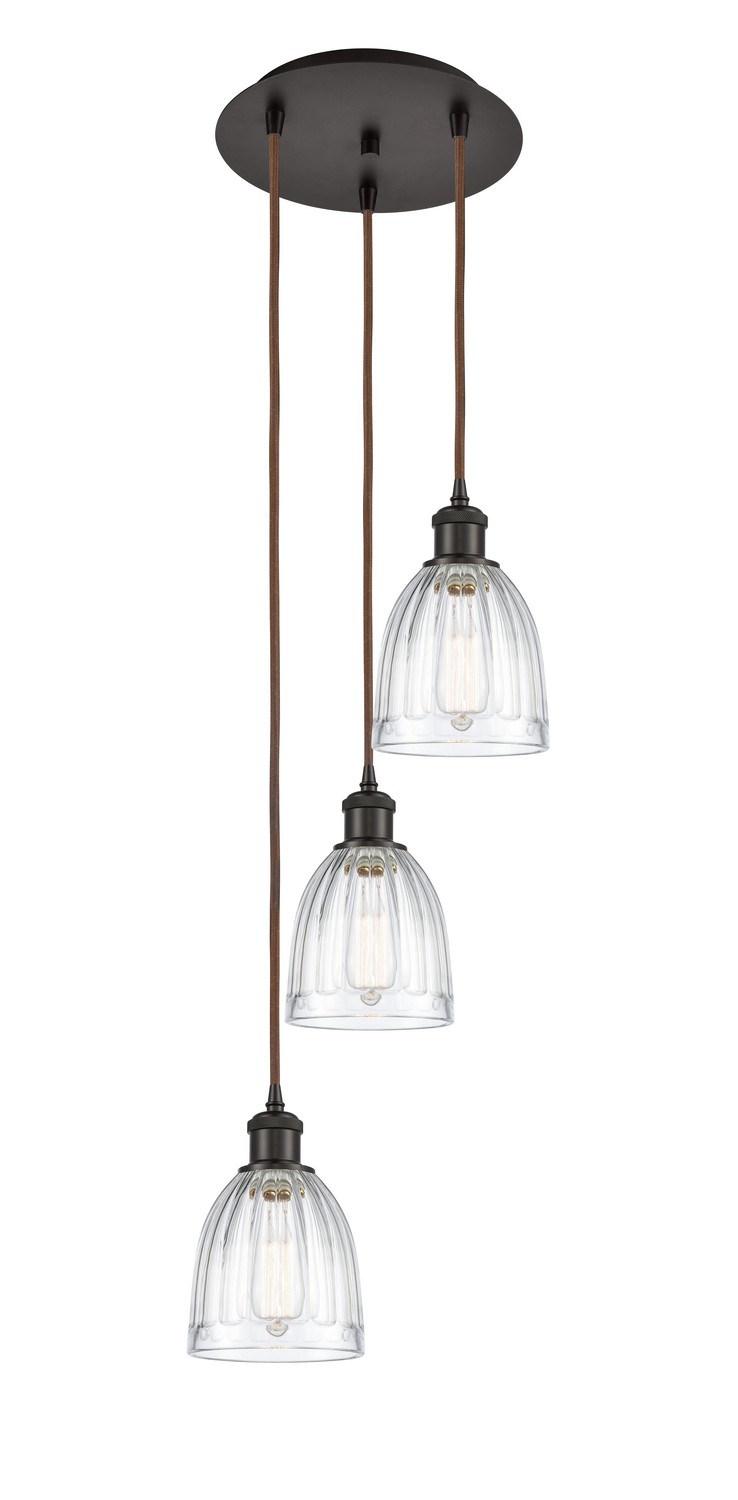 Three Light Pendant by Innovations - Ballston Collection, Oil Rubbed Bronze Finish - 113B-3P-OB-G442