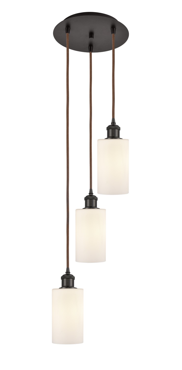 Three Light Pendant by Innovations - Ballston Collection, Oil Rubbed Bronze Finish - 113B-3P-OB-G801