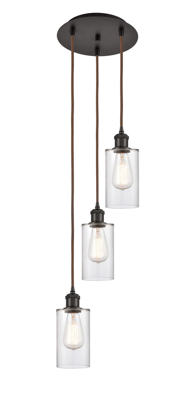 Three Light Pendant by Innovations - Ballston Collection, Oil Rubbed Bronze Finish - 113B-3P-OB-G802