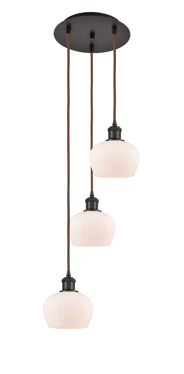 Three Light Pendant by Innovations - Ballston Collection, Oil Rubbed Bronze Finish - 113B-3P-OB-G91