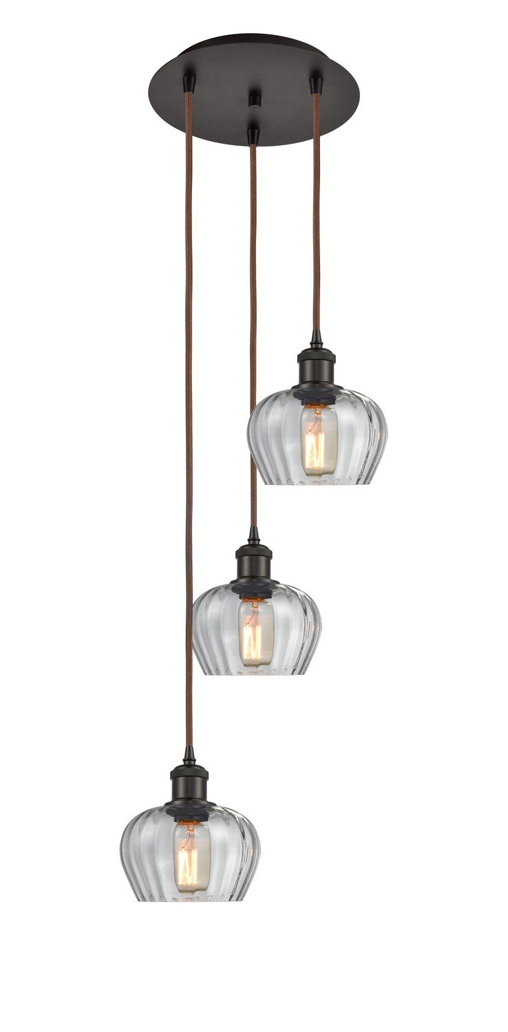 Three Light Pendant by Innovations - Ballston Collection, Oil Rubbed Bronze Finish - 113B-3P-OB-G92
