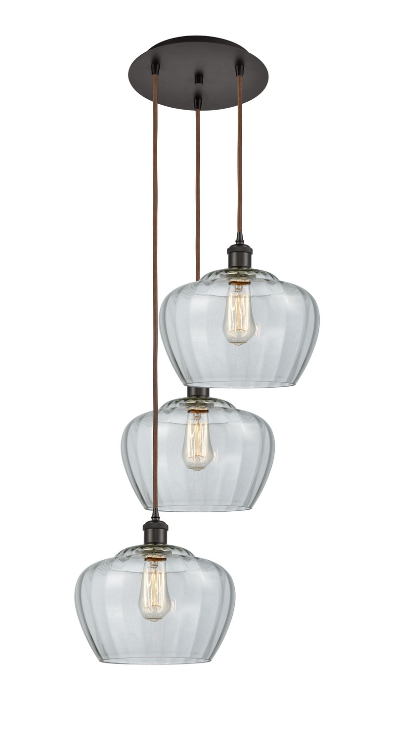 Three Light Pendant by Innovations - Ballston Collection, Oil Rubbed Bronze Finish - 113B-3P-OB-G92-L