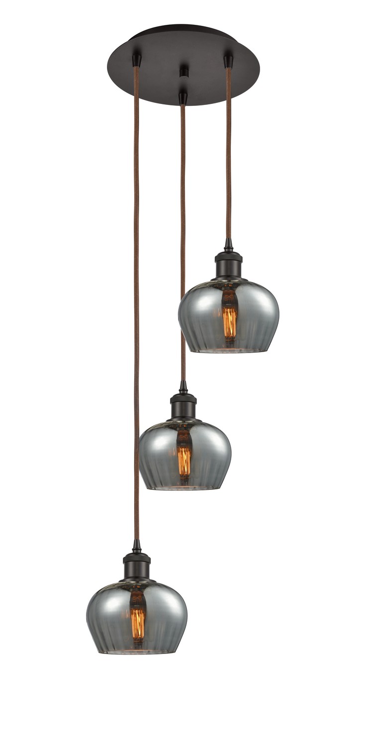 Three Light Pendant by Innovations - Ballston Collection, Oil Rubbed Bronze Finish - 113B-3P-OB-G93