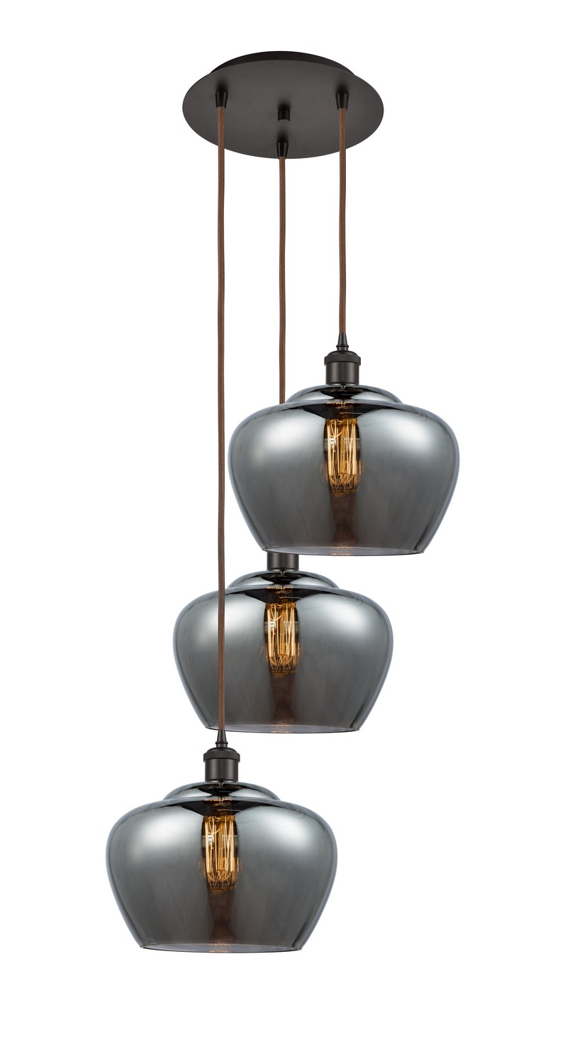 Three Light Pendant by Innovations - Ballston Collection, Oil Rubbed Bronze Finish - 113B-3P-OB-G93-L