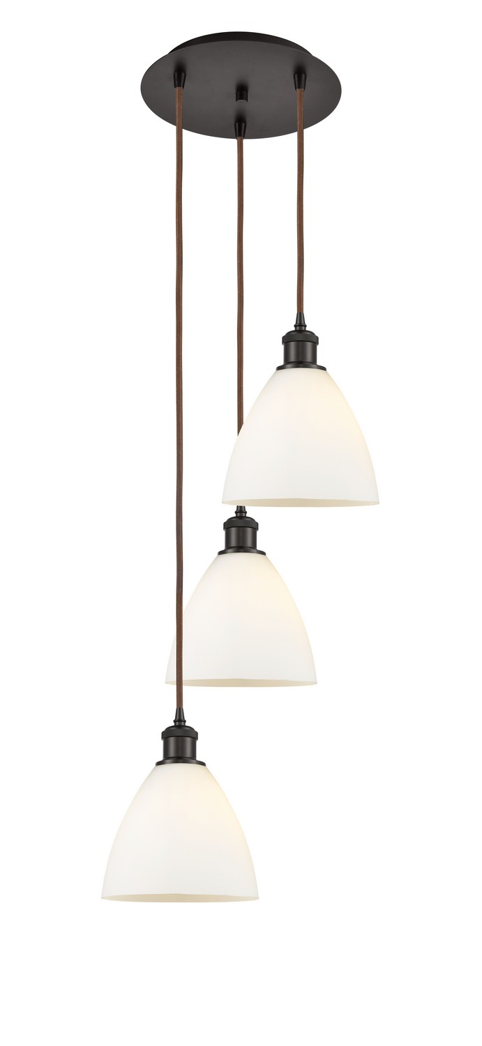 Three Light Pendant by Innovations - Ballston Collection, Oil Rubbed Bronze Finish - 113B-3P-OB-GBD-751