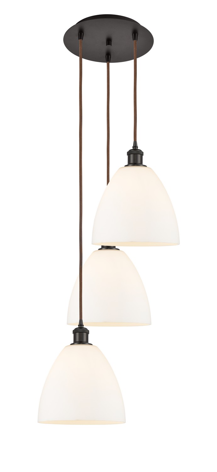 Three Light Pendant by Innovations - Ballston Collection, Oil Rubbed Bronze Finish - 113B-3P-OB-GBD-91