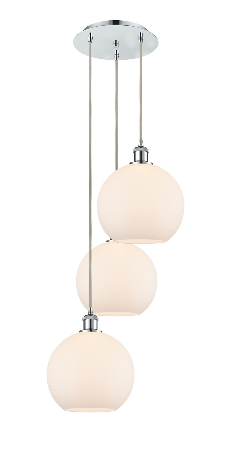 Three Light Pendant by Innovations - Ballston Collection, Polished Chrome Finish - 113B-3P-PC-G121-10