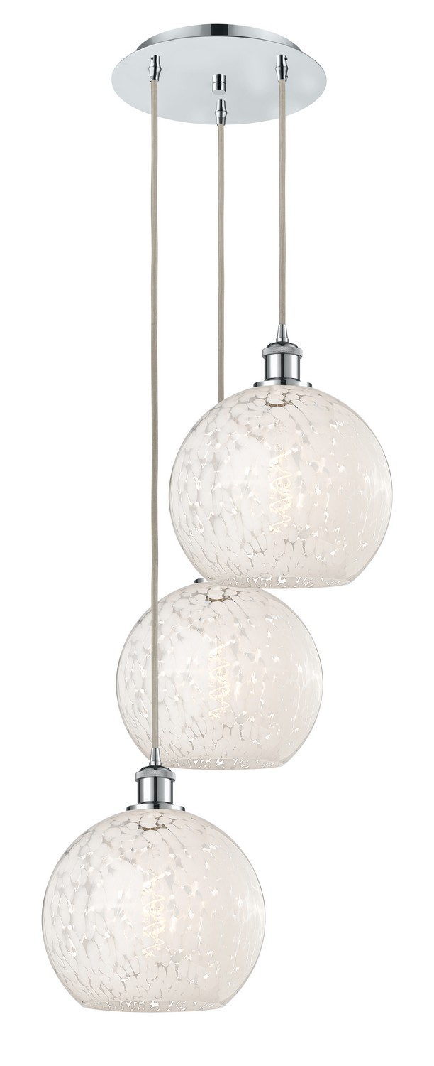 Three Light Pendant by Innovations - Ballston Collection, Polished Chrome Finish - 113B-3P-PC-G1216-10WM