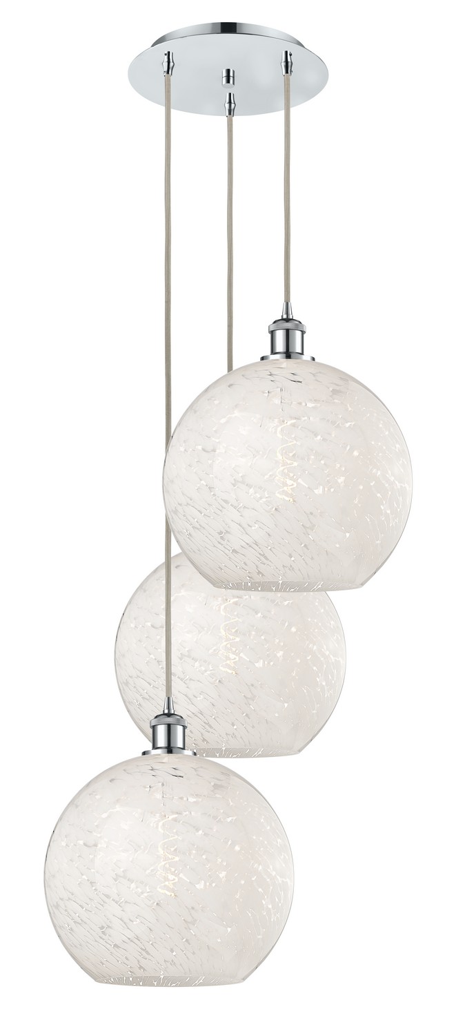 Three Light Pendant by Innovations - Ballston Collection, Polished Chrome Finish - 113B-3P-PC-G1216-12WM
