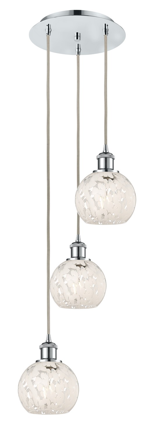 Three Light Pendant by Innovations - Ballston Collection, Polished Chrome Finish - 113B-3P-PC-G1216-6WM