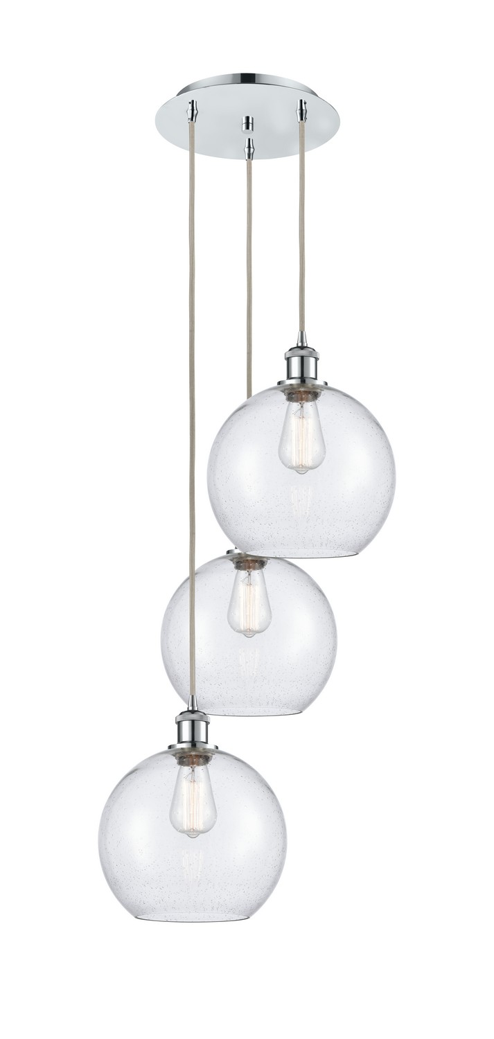 Three Light Pendant by Innovations - Ballston Collection, Polished Chrome Finish - 113B-3P-PC-G124-10