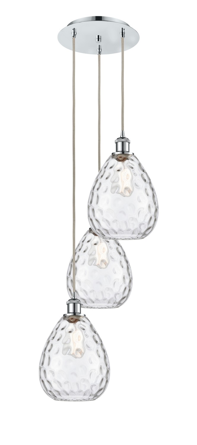 Three Light Pendant by Innovations - Ballston Collection, Polished Chrome Finish - 113B-3P-PC-G372