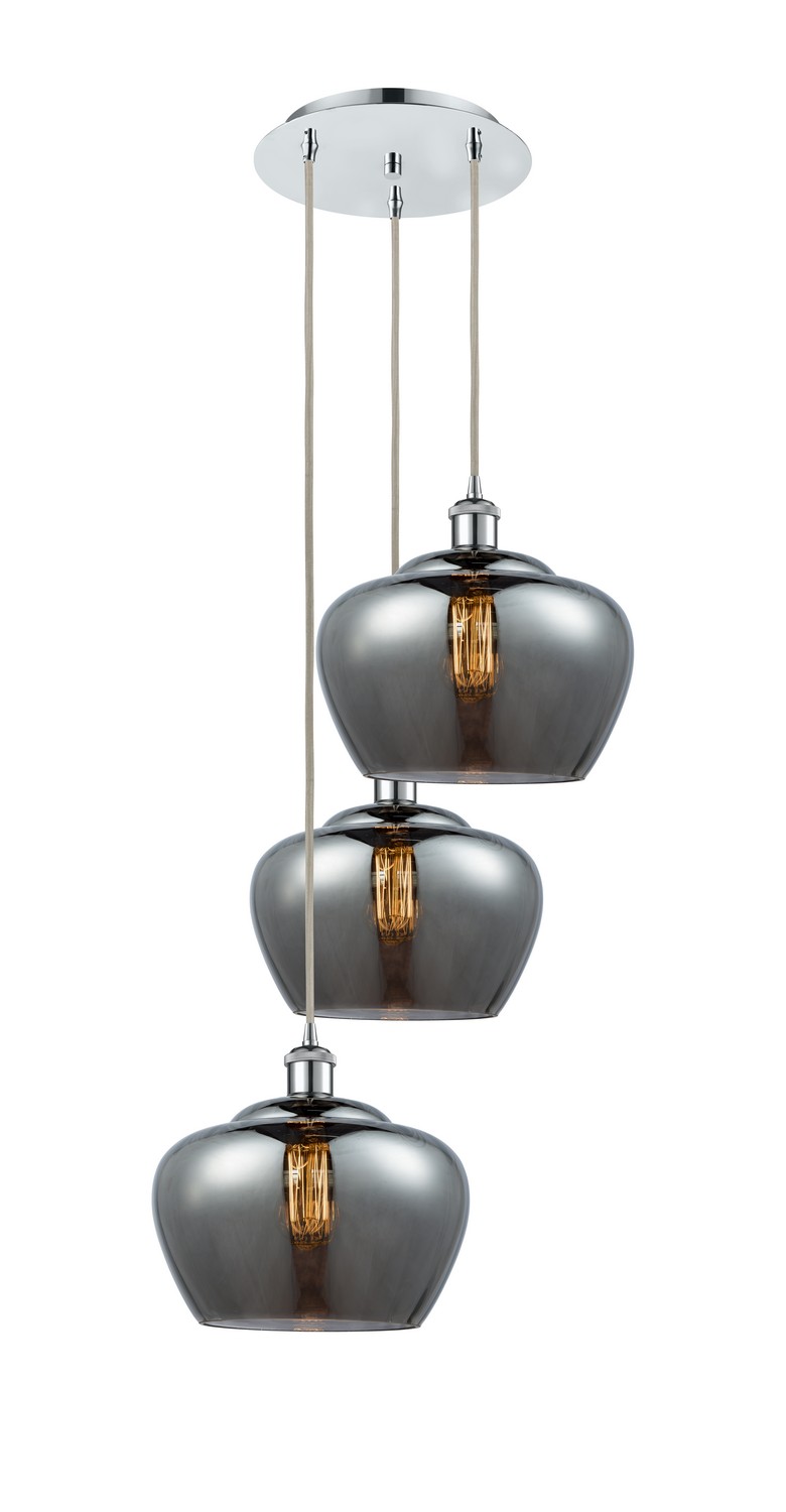 Three Light Pendant by Innovations - Ballston Collection, Polished Chrome Finish - 113B-3P-PC-G93-L