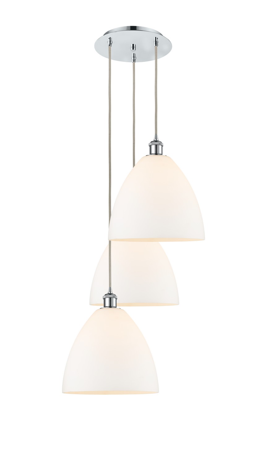 Three Light Pendant by Innovations - Ballston Collection, Polished Chrome Finish - 113B-3P-PC-GBD-121