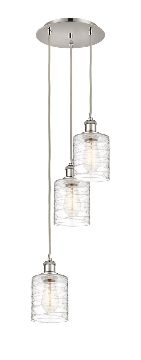 Three Light Pendant by Innovations - Ballston Collection, Polished Nickel Finish - 113B-3P-PN-G1113