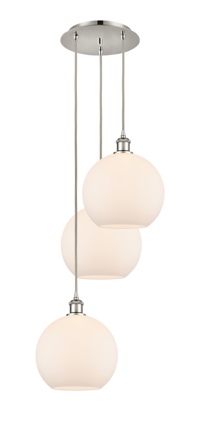 Three Light Pendant by Innovations - Ballston Collection, Polished Nickel Finish - 113B-3P-PN-G121-10