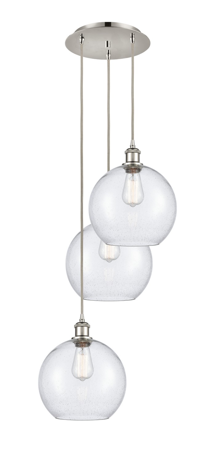 Three Light Pendant by Innovations - Ballston Collection, Polished Nickel Finish - 113B-3P-PN-G124-10