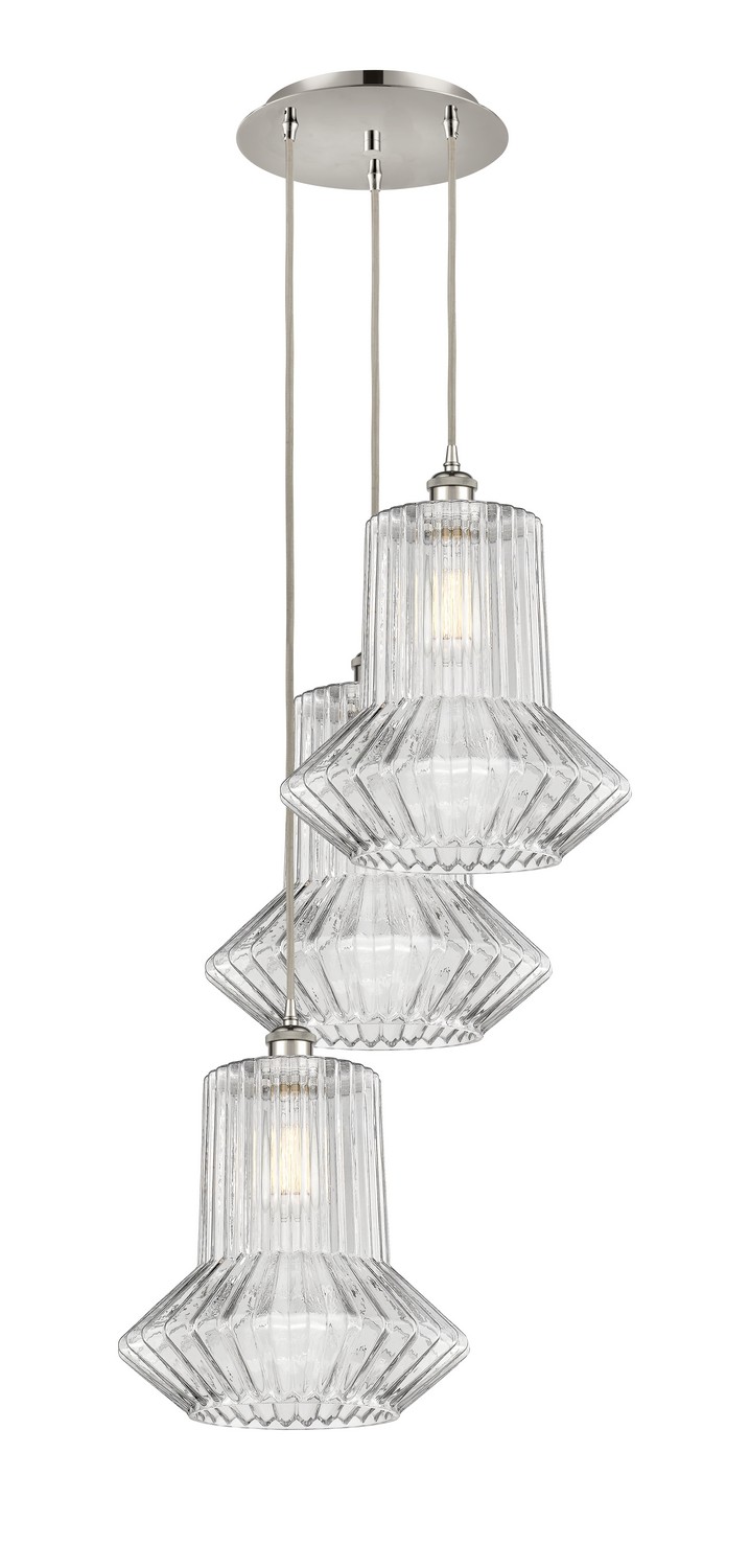 Three Light Pendant by Innovations - Ballston Collection, Polished Nickel Finish - 113B-3P-PN-G212