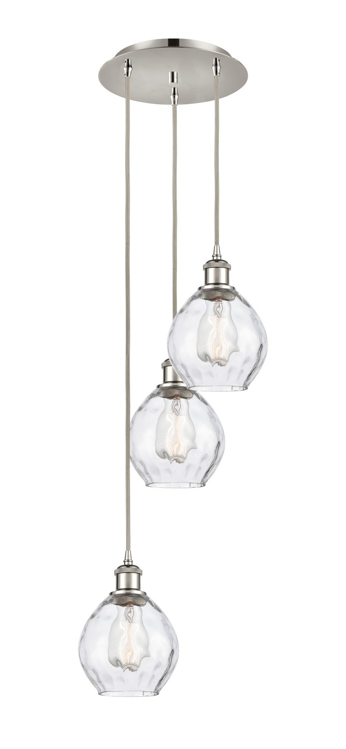Three Light Pendant by Innovations - Ballston Collection, Polished Nickel Finish - 113B-3P-PN-G362
