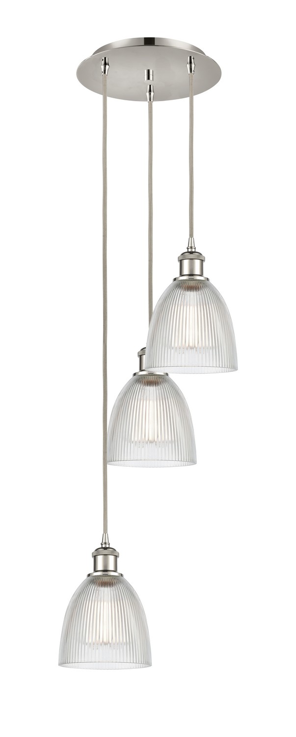 Three Light Pendant by Innovations - Ballston Collection, Polished Nickel Finish - 113B-3P-PN-G382