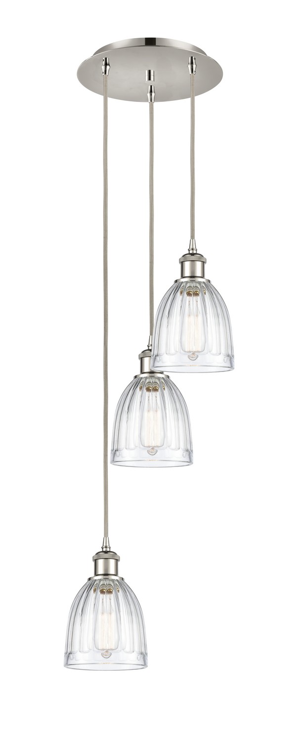 Three Light Pendant by Innovations - Ballston Collection, Polished Nickel Finish - 113B-3P-PN-G442